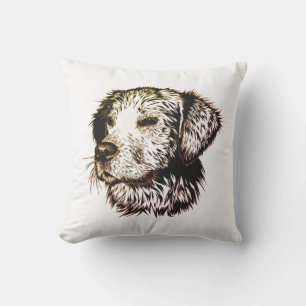 Brown Puppy Sketch Outdoor Pillow