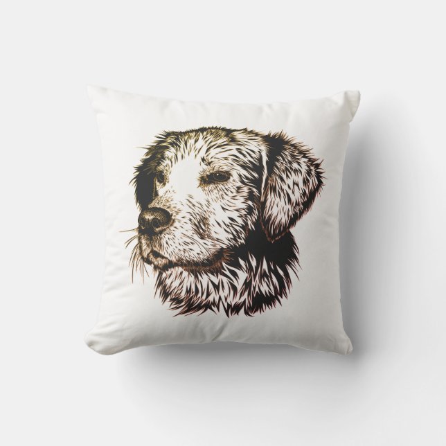 Brown Puppy Sketch  Outdoor Pillow (Front)