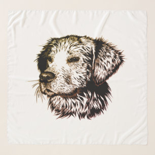 Brown Puppy Sketch Scarf