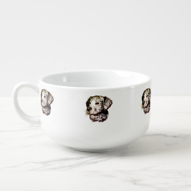 Brown Puppy Sketch  Soup Mug (Right)