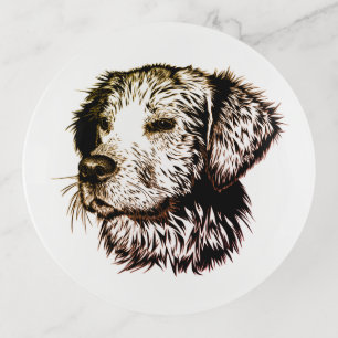 Brown Puppy Sketch Trinket Tray