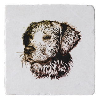 Brown Puppy Sketch  Trivet