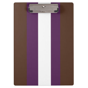 Brown, purple and white stripe lines clipboard