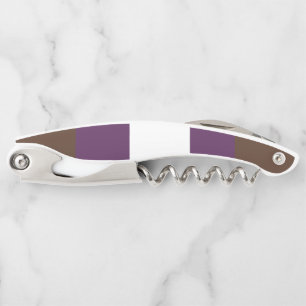 Brown, purple and white stripe lines waiter's corkscrew