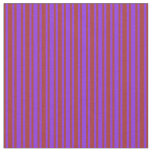 [ Thumbnail: Brown & Purple Colored Lined Pattern Fabric ]