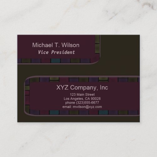 Brown Purple tile Border Business Card Template