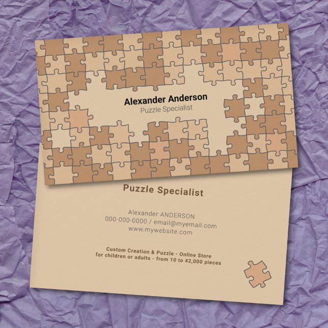 Brown Puzzle  Business Card (Brown Puzzle Business Card)