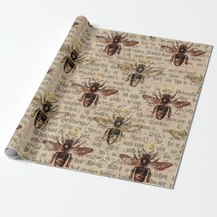 Brown Queen Bee Wrapping Paper