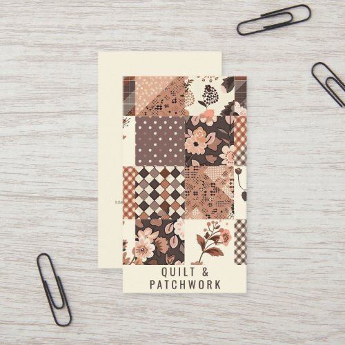 Brown Quilt Patchwork Handmade Clothing  Business Card
