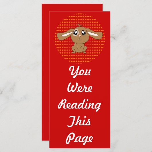 Brown Rabbit Bokmark Template (Front/Back)