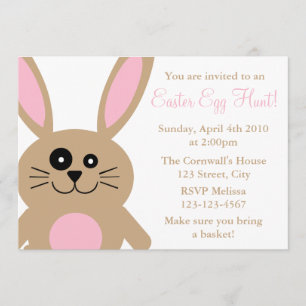 Brown Rabbit Easter Egg Hunt Invitations
