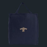 Brown Rabbit Embroidered Bag<br><div class="desc">Embroidered bag with brown rabbit cartoon illustration</div>