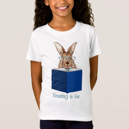 Brown Rabbit Reading A Book T_Shirt