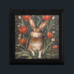 Brown Rabbit Red Tulips William Morris Inspired Gift Box<br><div class="desc">The Brown Rabbit Red Tulips William Morris Inspired Gift Box is a thoughtfully designed package that combines the timeless beauty of William Morris's artistry with the charm of a brown rabbit amid vibrant red tulips. This gift box not only adds an element of sophistication to your present but also serves...</div>