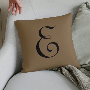 Brown (RAL 1036 Pearl Gold) Throw Pillow