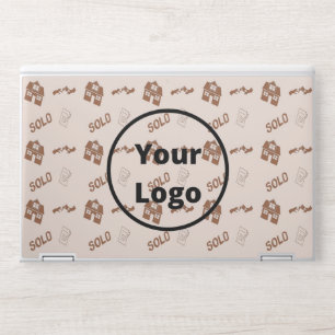 Brown real estate business pattern HP laptop skin