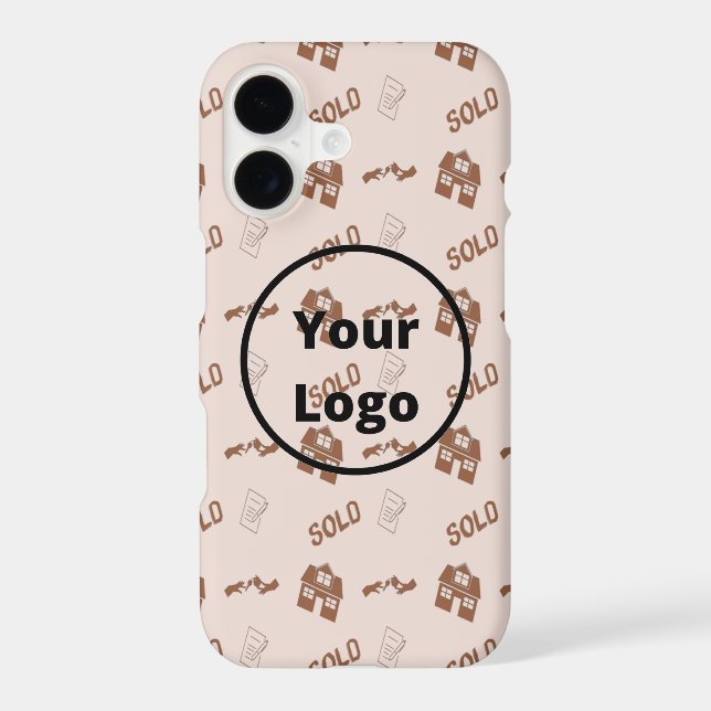 Brown real estate business pattern iphone case (Back)