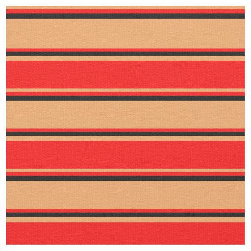 Brown, Red, and Black Stripes Pattern Fabric