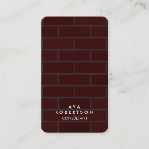 Brown Red Brick Wall Brick Creative Consultant Business Card