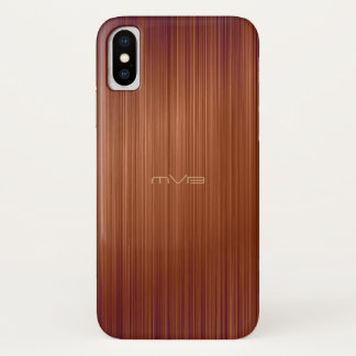 Brown Red Carbon Fiber Look Monogram iPhone X Case