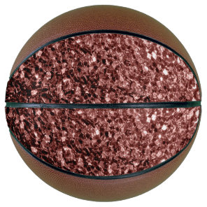 Brown red faux glitter sparkles bling basketball
