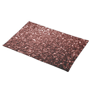 Brown Red faux Glitter sparkles Cloth Placemat