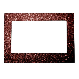 Brown Red faux Glitter sparkles Magnetic Frame