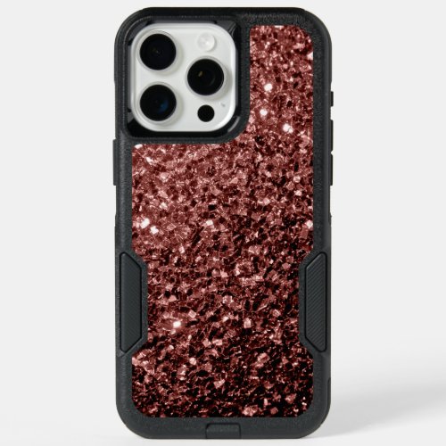 Brown red faux glitter sparkles iPhone 15 pro max case
