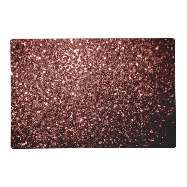 Brown Red faux Glitter sparkles Placemat (Front)