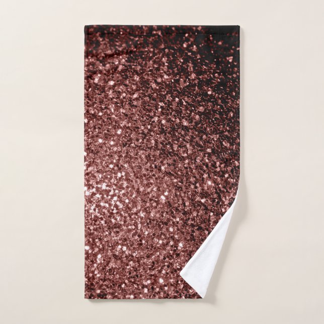 Brown Red Glitter sparkles Hand Towel (Hand Towel)