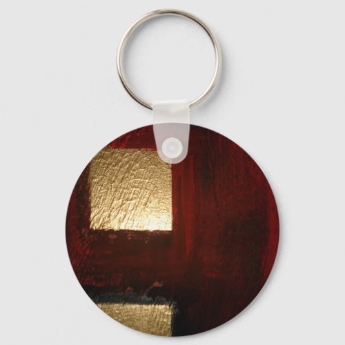 Brown Red Gold Abstract Keychain