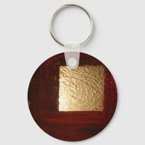 Brown Red Gold Abstract Keychain