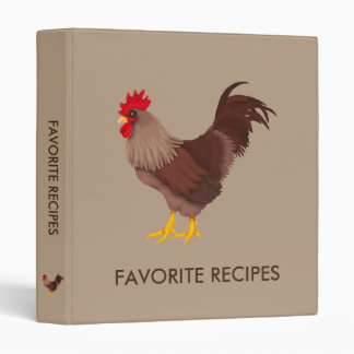 Brown Red Rooster Favorite Recipes Binder