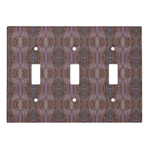 Brown Red Rustic Stripes Artistic Abstract Pattern Light Switch Cover