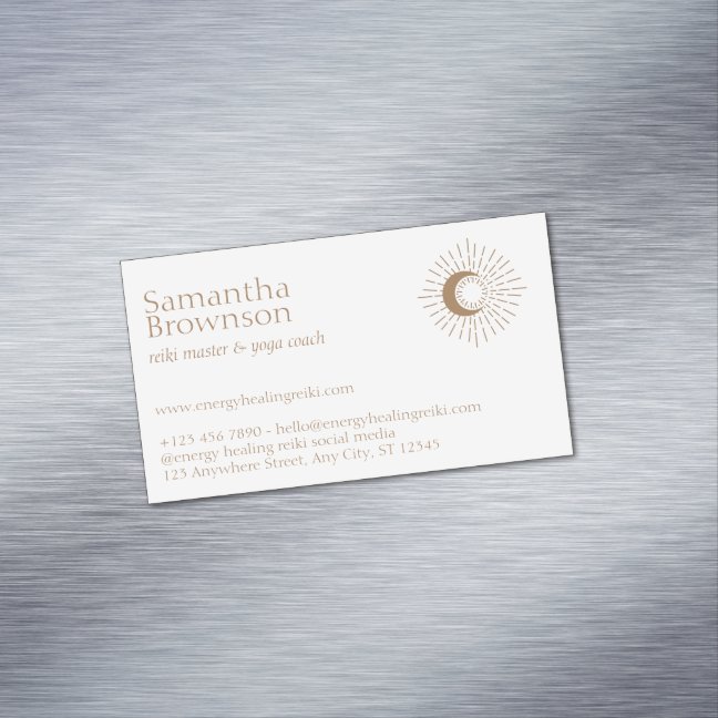 Brown Reiki Master Business Card Magnet