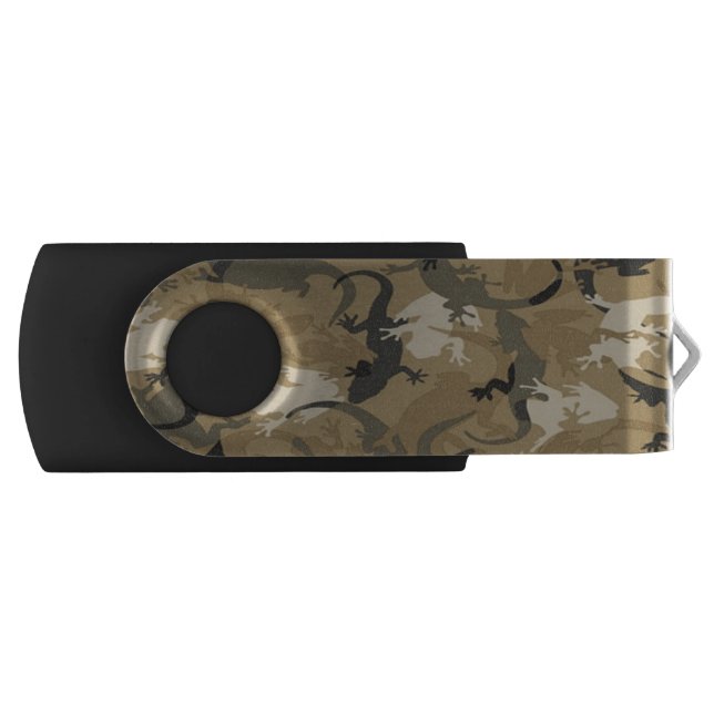 Brown Reptile Camouflage USB Flash Drive (Front)