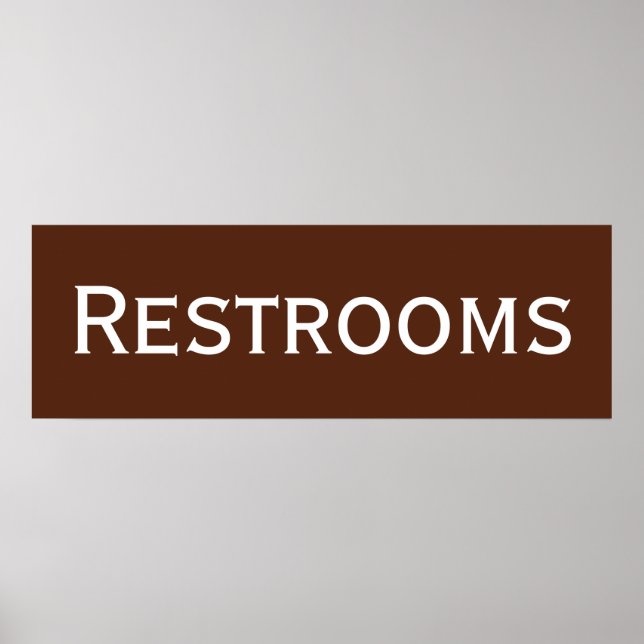 Brown Restrooms Wall Art Poster Print (Front)