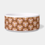 Brown Retro 70s Neutral Flowers Pet Bowl<br><div class="desc">A lovely neutral earth tone pink and brown floral pattern inspired by the 70s!</div>