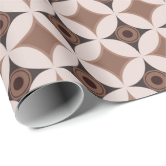 Brown Retro Atomic 50s Diamonds Pattern Wrapping Paper