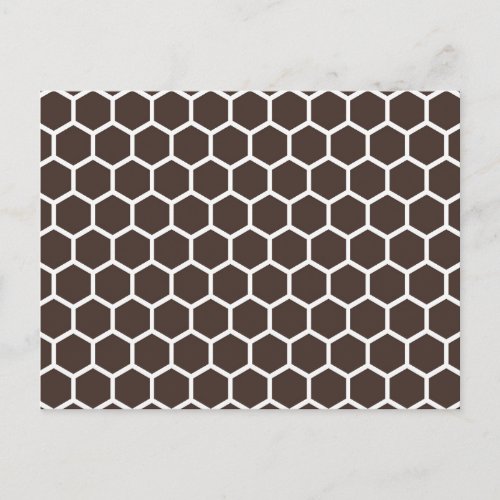 Brown Retro Colorful Modern Honeycomb Pattern Postcard