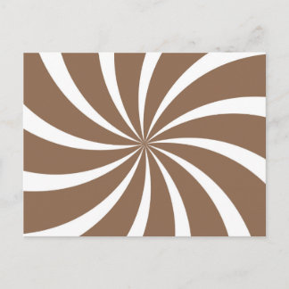Brown Retro Colorful Modern Swirls Pattern Postcard