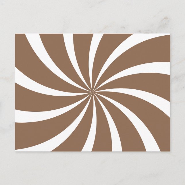 Brown Retro Colorful Modern Swirls Pattern Postcard (Front)