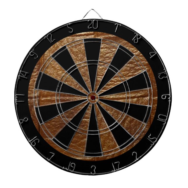 Brown Retro Custom Leather Dart Board (Front)