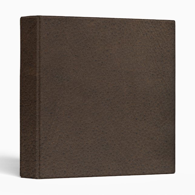 Brown Retro Custom Suede 3 Ring Binder (Front/Spine)
