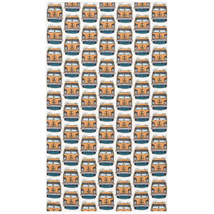 Brown Retro Hippie Vans Birthday Tablecloth