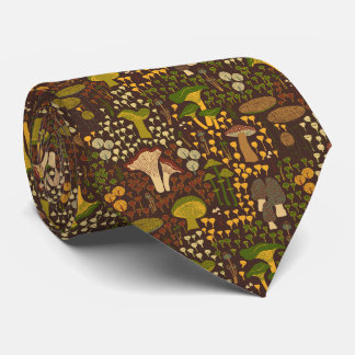Brown Retro Mushroom Neck Tie