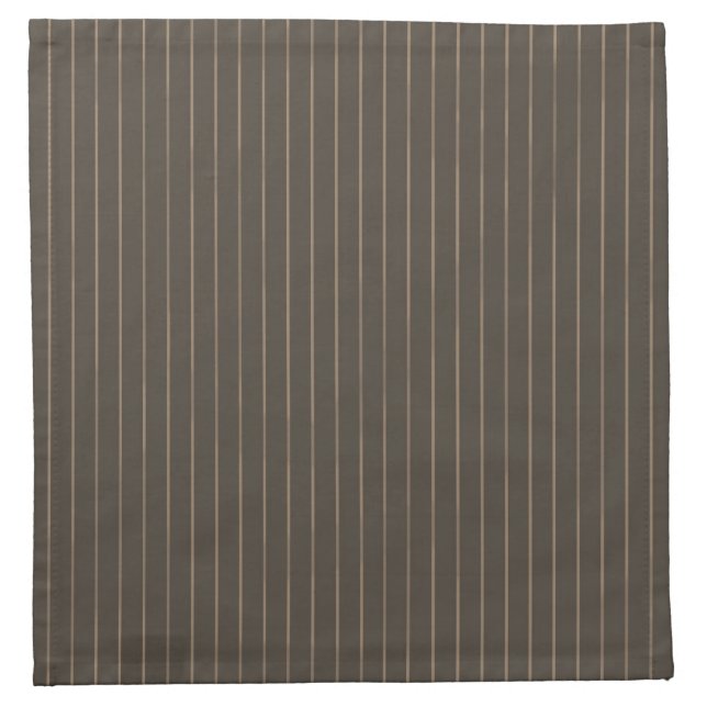 Brown retro pinstripes cloth napkin (Front)