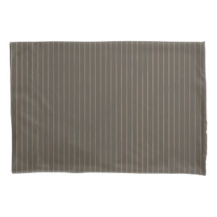 Brown retro pinstripes pillow case