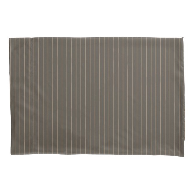 Brown retro pinstripes pillow case (Front)