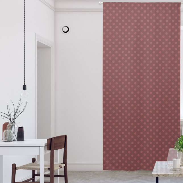 Brown , retro, polka dot , brown polka dot blackout curtains (Living Room)